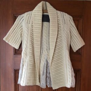 Anthropologie Guinevere Cardigan with Lace Inserts